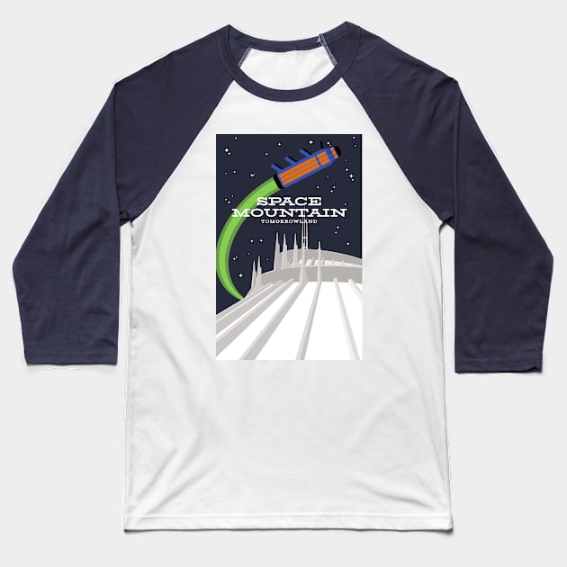 Space Mountain Baseball T-Shirt by parkhopperapparel